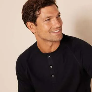 Slim-Fit Long-Sleeve Henley Shirt - Stylish Comfort