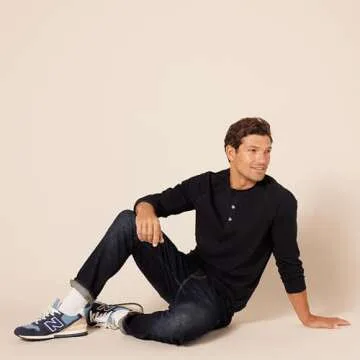 Slim-Fit Long-Sleeve Henley Shirt - Stylish Comfort