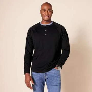 Slim-Fit Long-Sleeve Henley Shirt - Stylish Comfort