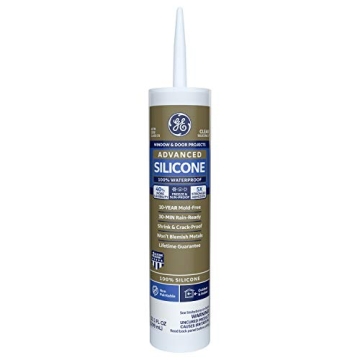 GE5000 Advanced Silicone 2 Window & Door Sealant - 10.1oz for Reliable Waterproofing