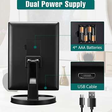 FASCINATE Lighted Makeup Mirror, 21 Bright LED Lights, 3x/2x/1x Magnifying Trifold LED Vanity Mirror, Touch Control Dimmable Brightness,180 ° Rotaion