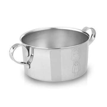 Children's Premium Stainless Steel Dinnerware Set | 1 Bowl with Handles, 1 Cup with Handle & 1 Divided Plate | Cute Little Princess Design | Perfect for Babies, Toddlers & Kids | by Kiddobloom