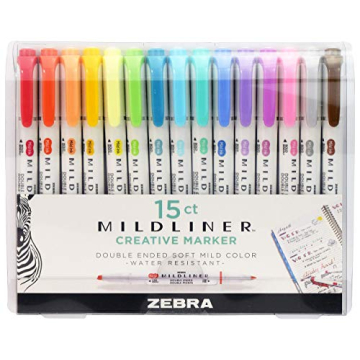 Zebra Pen Mildliner Double Ended Highlighter Set 15 Pack
