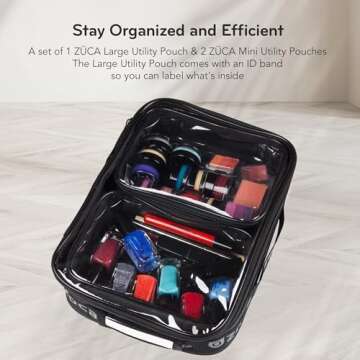 ZUCA Utility Pouch Combo Set - 1 Large & 2 Mini Utility Makeup Pouch - Durable, Spacious Cosmetic St...