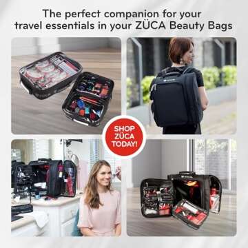 ZUCA Utility Pouch Combo Set - 1 Large & 2 Mini Utility Makeup Pouch - Durable, Spacious Cosmetic Storage Solution for Travel & Professional Use