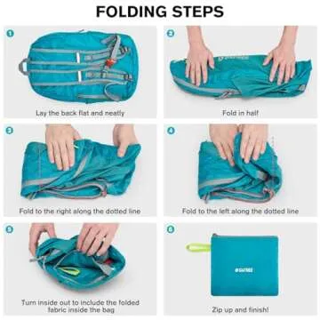 G4Free 24L Lightweight Packable Hiking Backpack Small Sport Travel Daypack Water Resistant for Women Men（Peacock Blue）