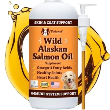 Natural Dog Company Wild-Caught Salmon Oil for Dogs (16oz) - Omega 3 Fish Oil Supplement for Joint H...