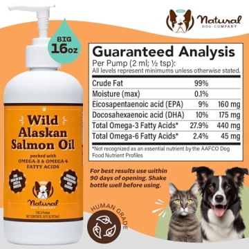 Wild Alaskan Salmon Oil for Dogs - Premium Omega 3 Supplement