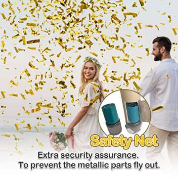 YESHOW Gold Confetti Cannon Party Poppers (6 Pack)