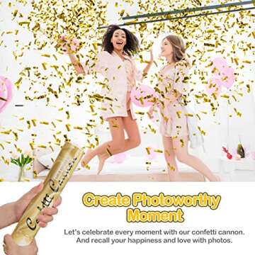 YESHOW Gold Confetti Cannon Party Poppers (6 Pack)