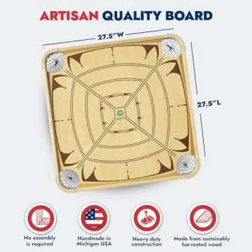 Carrom Board Game Set — Large Board Games for Adults & Children — Over 85 Board Games for Family Game Night — All in One Board Game Set