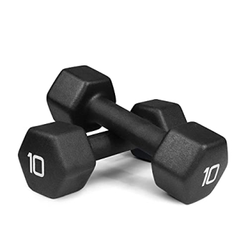 WF Athletic Supply Black Neoprene Dumbbells for Home Workouts