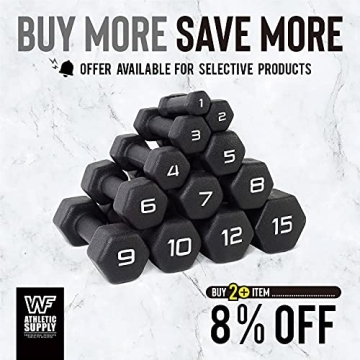 WF Athletic Supply Black Neoprene Dumbbells for Home Workouts