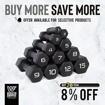 WF Athletic Supply Black Neoprene Dumbbells for Home Workouts