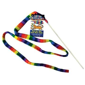 Cat Dancer-Cat Charmer Wand,Teaser-Cat & Kitten Toy! Color:Rainbow Size:Pack of 1