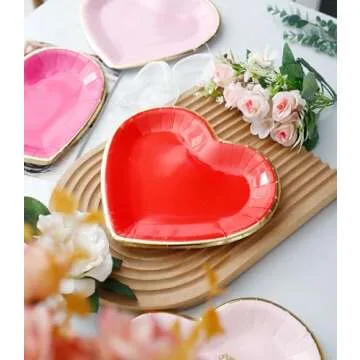 Winoo Heart-Shaped Paper Plates for Every Occasion
