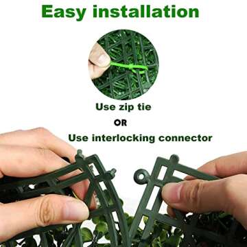 KASZOO 12Pack 20"x20" Artificial Boxwood Grass Backdrop Panels Topiary Hedge Plant, UV Protected Privacy Hedge Screen Faux Boxwood for Outdoor,Indoor,Garden,Fence,Backyard,Greenery Walls