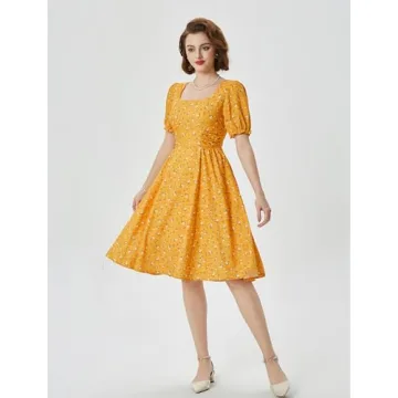 Belle Poque Yellow Floral Vintage Dress for Every Occasion