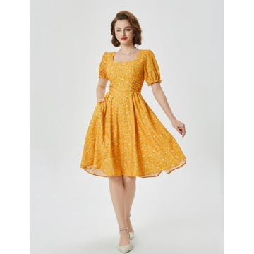 Belle Poque Yellow Floral Vintage Dress for Every Occasion