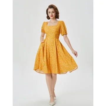 Belle Poque Yellow Floral Vintage Dress for Every Occasion