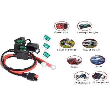 Durable 10AWG Battery Cable with 45A Connectors and Fuses