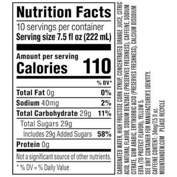 Mountain Dew Soda, Mini Cans, 7.5 Fl Oz (Pack of 10)