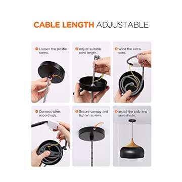 tomons Pendant Light Modern Lantern Lighting with LED Bulb, Wood Pattern Dome Minimalist Industrial ...