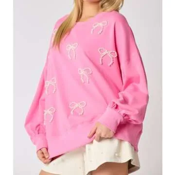 ROAONOCOMO Valentine's Day Sequin Sweatshirt for Women