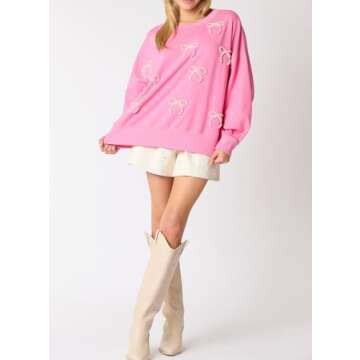 ROAONOCOMO Valentine's Day Sequin Sweatshirt for Women