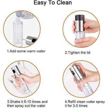 PUZMUG Olive Oil Sprayer, 2 Pack 100mlOil Spray for Cooking, Spray Bottle Olive Oil Sprayer Mister for Cooking, BBQ, Salad, Baking, Roasting, Grilling