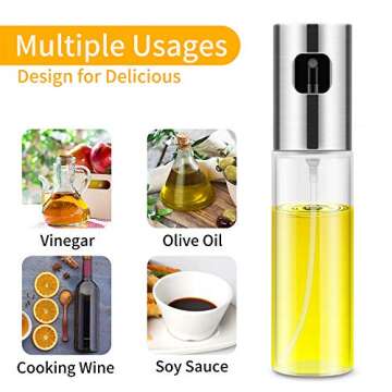 PUZMUG Olive Oil Sprayer, 2 Pack 100mlOil Spray for Cooking, Spray Bottle Olive Oil Sprayer Mister for Cooking, BBQ, Salad, Baking, Roasting, Grilling