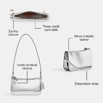 Chic Coach Metallic Pochette for Everyday Elegance