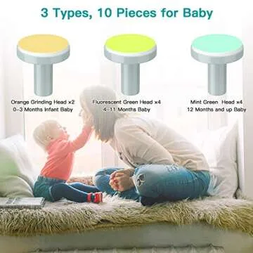 Baby Nail Trimmer Electric Baby Nail File with LED Light 10 Grinding Heads Safe Quiet