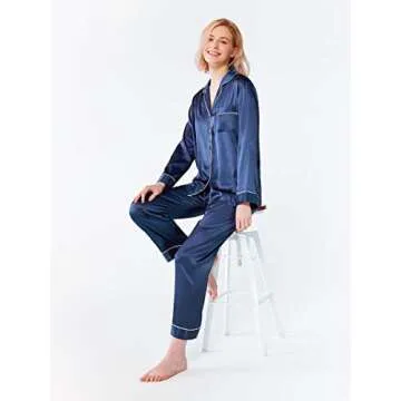 Elegant SIORO Women's Satin Pajamas Set for Comfort
