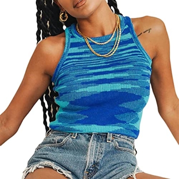 Awoscut Women's Trendy Tie Dye Sleeveless Tank Top