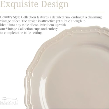 Vintage Decorative Plastic Dinner Plates for Parties