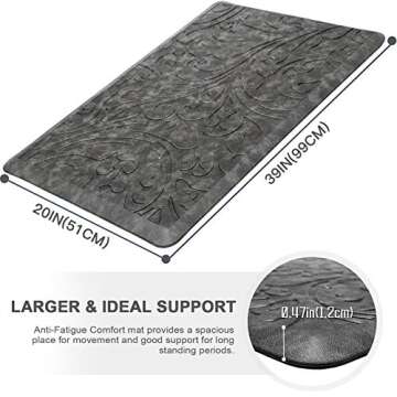 KMAT Kitchen Mat Cushioned Anti-Fatigue Floor Mat Waterproof Non-Slip Standing Mat Ergonomic Comfort...