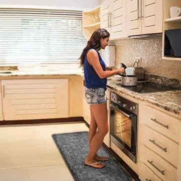 KMAT Kitchen Mat Cushioned Anti-Fatigue Floor Mat Waterproof Non-Slip Standing Mat Ergonomic Comfort Floor Mat Rug for Home,Office,Sink,Laundry,Desk 39"(L) x 20"(W),Grey