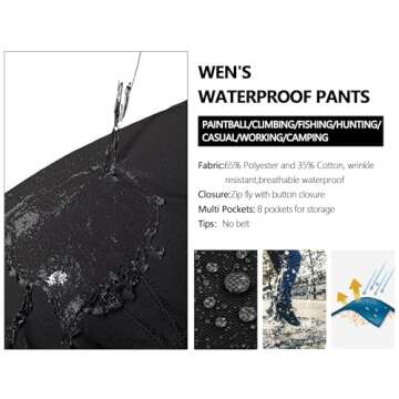 OCANXUE Men's Hiking Pants Waterproof Camo Work Cargo Pants Relaxed Fit Ripstop Tactical Pants with 8 Pockets No Belt CP Camo 30