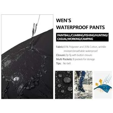 OCANXUE Men's Hiking Pants Waterproof Camo Work Cargo Pants Relaxed Fit Ripstop Tactical Pants with 8 Pockets No Belt CP Camo 30