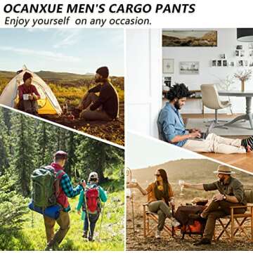 OCANXUE Men's Hiking Pants Waterproof Camo Work Cargo Pants Relaxed Fit Ripstop Tactical Pants with 8 Pockets No Belt CP Camo 30