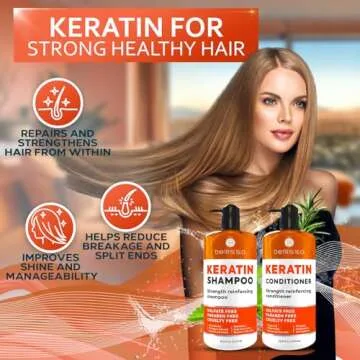 Bellyso Keratin Shampoo and Conditioner Set - Sulfate Free and Paraben Free - Luxury Hair Treatment ...