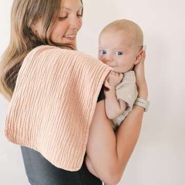 Konssy Muslin Baby Burp Cloths Sets for Unisex- 6 Pack Large 100% Cotton Burping Clothes for Newborn...