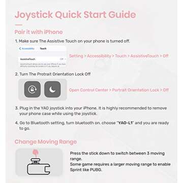 IFYOO Yao L1 PRO Mobile Game Controller Joystick for iPhone (iOS 13.4 or Later, For iOS Mobile Games), Gaming Gamepad Compatible with PUBGG Mobile, Call of Duty Mobile(CODM), Wild Rift, Genshin Impact