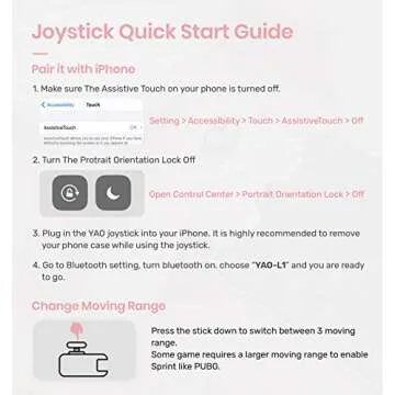 IFYOO Yao L1 PRO Mobile Game Controller Joystick for iPhone (iOS 13.4 or Later, For iOS Mobile Games), Gaming Gamepad Compatible with PUBGG Mobile, Call of Duty Mobile(CODM), Wild Rift, Genshin Impact