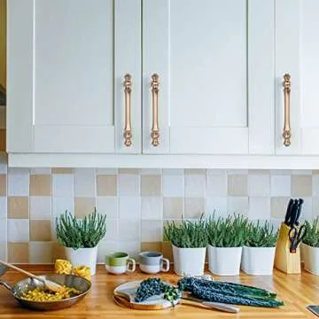 Asidrama 10 Pack 3.75 Inch(96mm) Brushed Brass Kitchen Cabinet Handles, Gold Cabinet Pulls Kitchen Cabinet Hardware for Cupboard Drawer Pulls