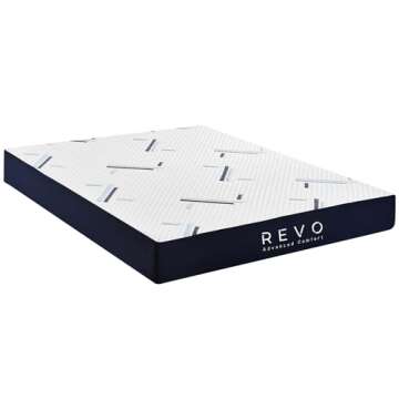 Revo Sleep Deluxe Gel-Infused 10-Inch Memory Foam, Comfortable and Breathable Cooling Mattress, Mattress in a Box Twin