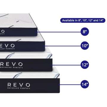 Revo Sleep Deluxe Gel-Infused 10-Inch Memory Foam, Comfortable and Breathable Cooling Mattress, Mattress in a Box Twin
