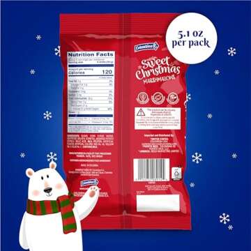 Colombina Sweet Christmas Marshmallows, Soft, Assorted Vanilla Bean Marshmallows, Christmas Trees, C...