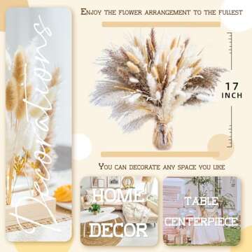 120PCS Pampas Grass Mix Bouquet for Wedding Home Decor